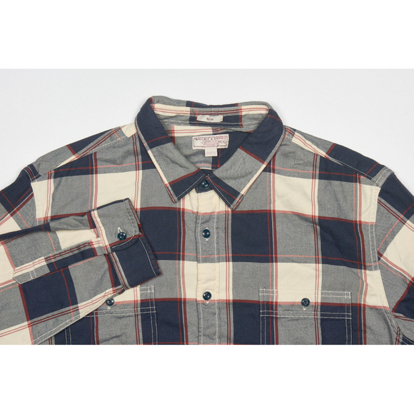 Wallace & Barnes Other - WALLACE & BARNES Shirt 2XL Navy Blue Ivory Flannel